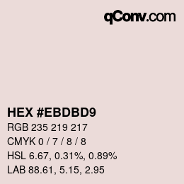 Farbcode: HEX #EBDBD9 | qconv.com