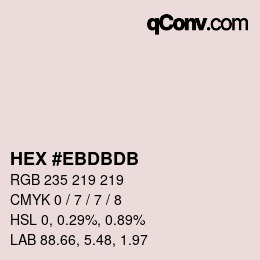 カラーコード: HEX #EBDBDB | qconv.com