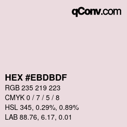 Color code: HEX #EBDBDF | qconv.com