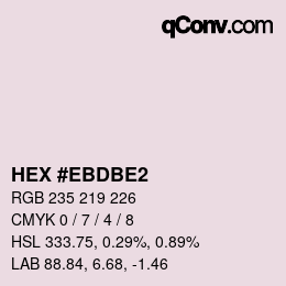 カラーコード: HEX #EBDBE2 | qconv.com