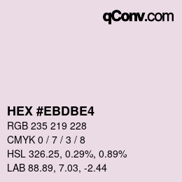 Color code: HEX #EBDBE4 | qconv.com