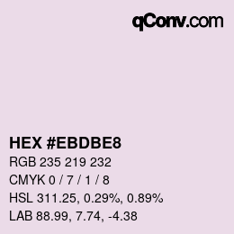 Color code: HEX #EBDBE8 | qconv.com