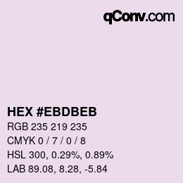 カラーコード: HEX #EBDBEB | qconv.com