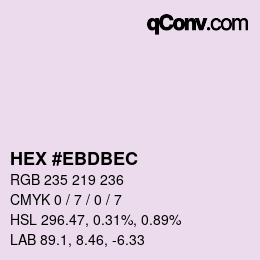 カラーコード: HEX #EBDBEC | qconv.com