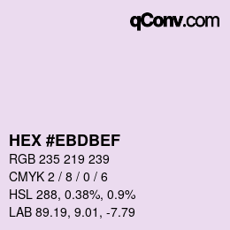Color code: HEX #EBDBEF | qconv.com