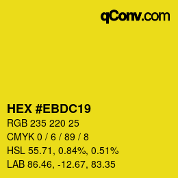 Color code: HEX #EBDC19 | qconv.com