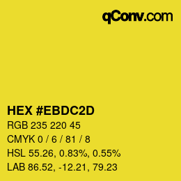 Farbcode: HEX #EBDC2D | qconv.com