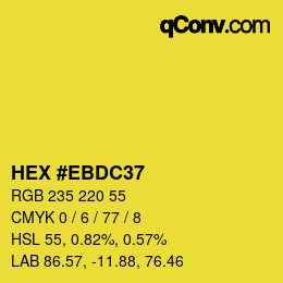 Color code: HEX #EBDC37 | qconv.com