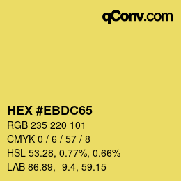 Color code: HEX #EBDC65 | qconv.com