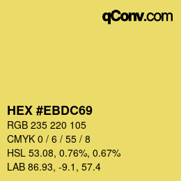 Color code: HEX #EBDC69 | qconv.com