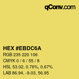 Color code: HEX #EBDC6A | qconv.com