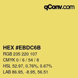 颜色代码: HEX #EBDC6B | qconv.com