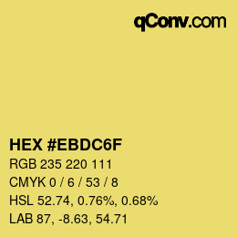 Color code: HEX #EBDC6F | qconv.com