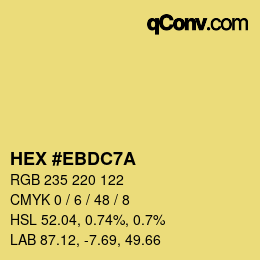 Color code: HEX #EBDC7A | qconv.com
