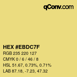 Color code: HEX #EBDC7F | qconv.com