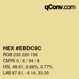 カラーコード: HEX #EBDC9C | qconv.com