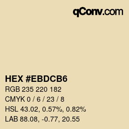 Color code: HEX #EBDCB6 | qconv.com