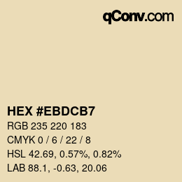 Color code: HEX #EBDCB7 | qconv.com