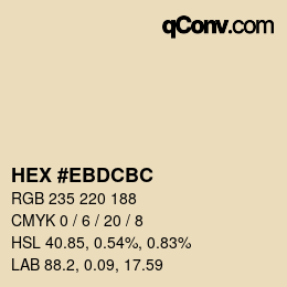 Farbcode: HEX #EBDCBC | qconv.com