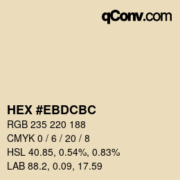 Color code: HEX #EBDCBC | qconv.com