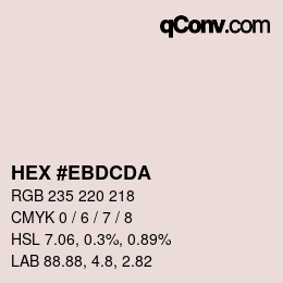 カラーコード: HEX #EBDCDA | qconv.com