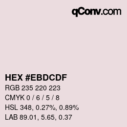 颜色代码: HEX #EBDCDF | qconv.com