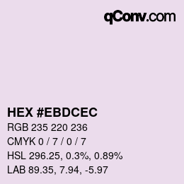 Color code: HEX #EBDCEC | qconv.com