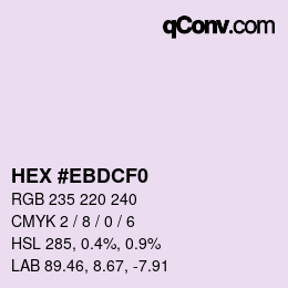 カラーコード: HEX #EBDCF0 | qconv.com