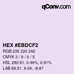 Color code: HEX #EBDCF2 | qconv.com