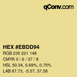 Color code: HEX #EBDD94 | qconv.com