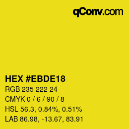 Color code: HEX #EBDE18 | qconv.com