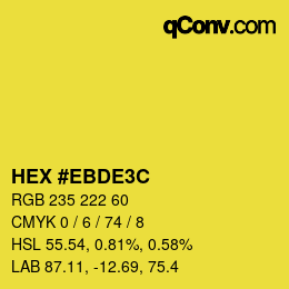 カラーコード: HEX #EBDE3C | qconv.com