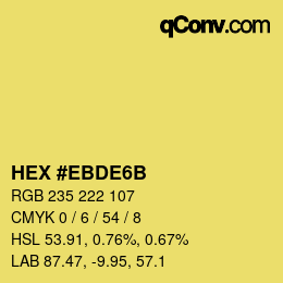 Color code: HEX #EBDE6B | qconv.com
