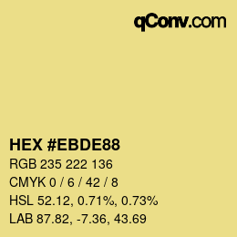 Color code: HEX #EBDE88 | qconv.com