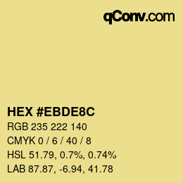 カラーコード: HEX #EBDE8C | qconv.com