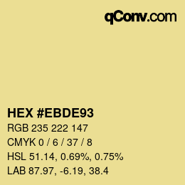 Color code: HEX #EBDE93 | qconv.com
