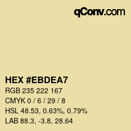 Color code: HEX #EBDEA7 | qconv.com