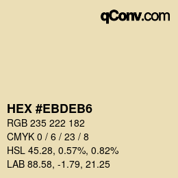 Color code: HEX #EBDEB6 | qconv.com