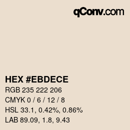 Color code: HEX #EBDECE | qconv.com