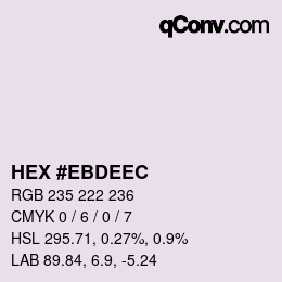 Color code: HEX #EBDEEC | qconv.com