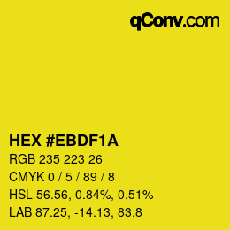 カラーコード: HEX #EBDF1A | qconv.com