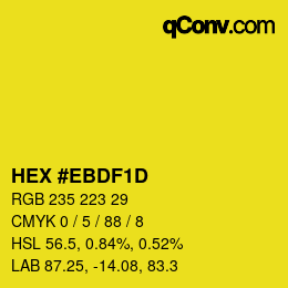 カラーコード: HEX #EBDF1D | qconv.com