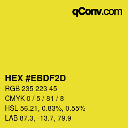 カラーコード: HEX #EBDF2D | qconv.com