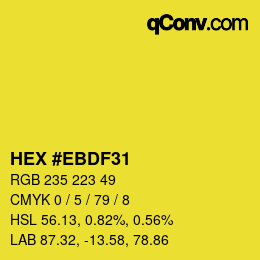 Color code: HEX #EBDF31 | qconv.com