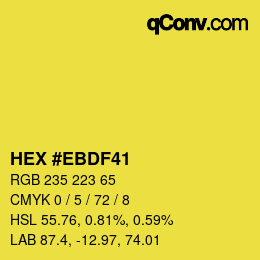 カラーコード: HEX #EBDF41 | qconv.com