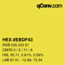 Color code: HEX #EBDF43 | qconv.com
