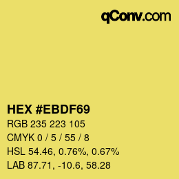 Color code: HEX #EBDF69 | qconv.com