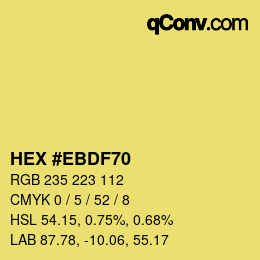 Color code: HEX #EBDF70 | qconv.com