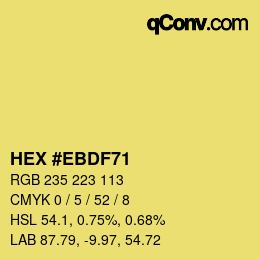 Color code: HEX #EBDF71 | qconv.com