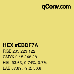 Color code: HEX #EBDF7A | qconv.com